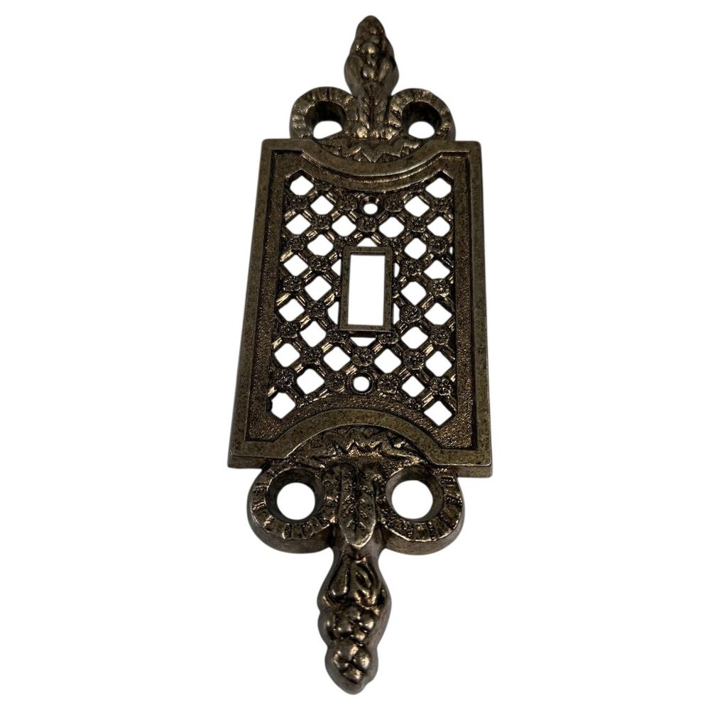 EDMAR Heavy Metal Switch Plate Cover Hollywood Regency Filigree Lattice & Scroll